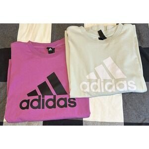 Women's Adidas Oversized Heavy T Shirt Bundle Size Small Pink And Green